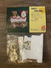 Vtg Leeward SANTA CHOO CHOO Train Engine Sequin Bead Christmas Ornament Kit NOS