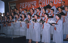 Burlington Zephyr Chorus 1950s Performing Red Kodachrome Color Slide