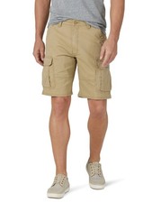 Wrangler Men's Stretch Cargo Shorts 10" Relaxed Fit Tan Khaki Size 42 New