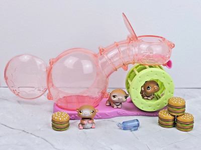 Littlest Pet Shop LPS Vintage Happy Hamster Spielset 2004 & Hamster #34, 35, 36