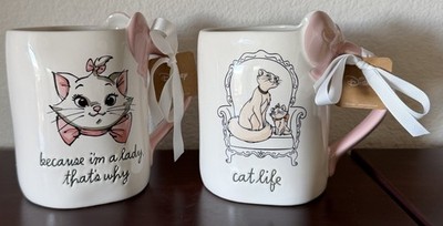 Rae Dunn Disney The Aristocats MARIE Because I'm a Lady & Cat Life 18 oz Mug  Set | eBay