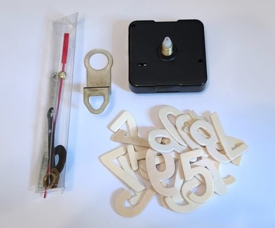 Mecanismo reloj DIY con manecillas y letras madera decoración