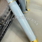 BID MB Meisterstuck 163 RollerballPen Light Blue/Gold Trim w/ Leather Pen Case — photo 4