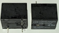 2X CDE 12V Coil 12 Amp Relay Rated at 125 VAC - Small / Light 12 V SPST Relay