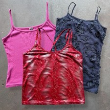 50 x LADIES Y2K SPAGHETTI STRAP VESTS- VINTAGE WHOLESALE - JOB LOT