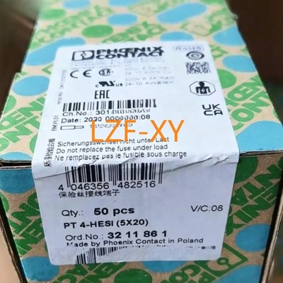 50PCS/box New for Phoenix Contac Fuse Terminal Blockt 3211861 PT 4-HESI (5X20)