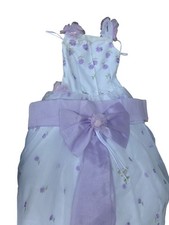 Girls Angels Garment White Purple Floral Formal Dress XS