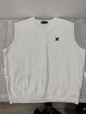 Vintage Polo Ralph Lauren Golf Vest XXL White Sweatshirt Pullover Crest Logo