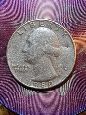 1980 D Washington Quarter Filled Mintmark/Anomaly Right Field.