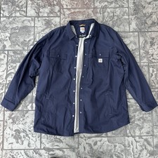 Mens 3XL Tall - Carhartt FR Navy Blue Full Swing Jacket Flame Resistant - NEW