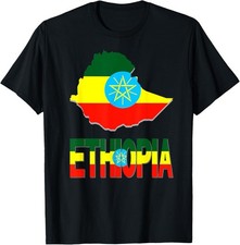 Ethiopia map Ethiopian flag Africa Shirt Made in USA Size S to XL