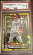 2024 Bowman Chrome - Prospects Sheng-En Lin #BCP-155 Yellow /75...PSA 10