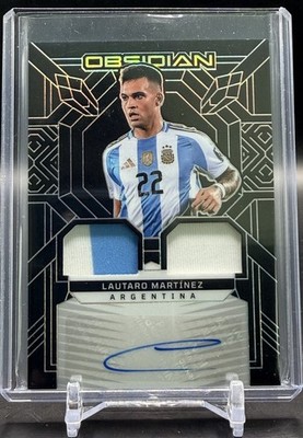 2024-25 Panini-Obsidian #DJ-LMA Lautaro Martinez Dual Jersey Auto /199 Argentina