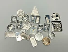 MIXED LOT OF SILVER BARS, ROUNDS & SHAPES = 31.50 Grams