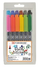 Kuretake Zig Fudebiyori Flexible Brush tip Marker, Assorted
