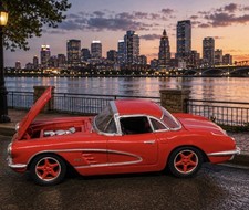 Restomod 1958 58 Chevy Corvette Red Opening Hood 164 Scale Restomod 1958 58 Chevy Corvette Red Opening Hood 164 Scale