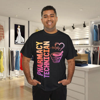 Pharmacy Technician Pharmacist Heartbeat Mortar T-Shirt