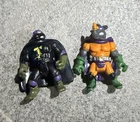 Vintage TMNT micro mutants sewer heroes Super Don & Rhinoman RARE