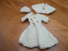 Vintage 1960s Barbie Handmade White Coat, Hat and Cape