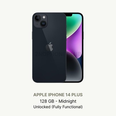 iphone 14 Plus -128 GB Unlocked Good Condition - Aftermarket Screen Message