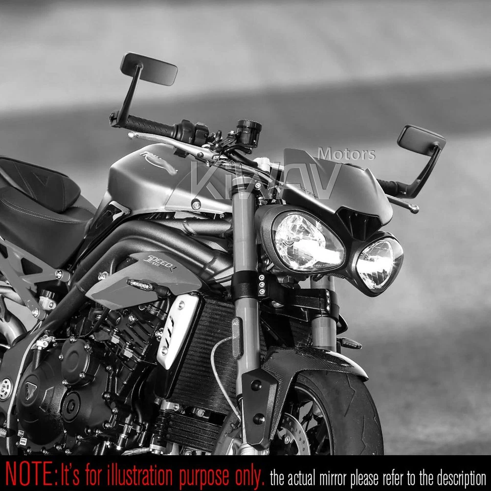 VAWiK Motorcycle Bar End Square Mirrors CLASSIC Black fits Yamaha SMAX MAJESTY - Изображение 3 из 4