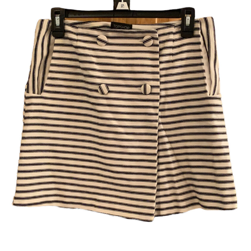 Topshop Striped Faux Wrap Mini Skirt size