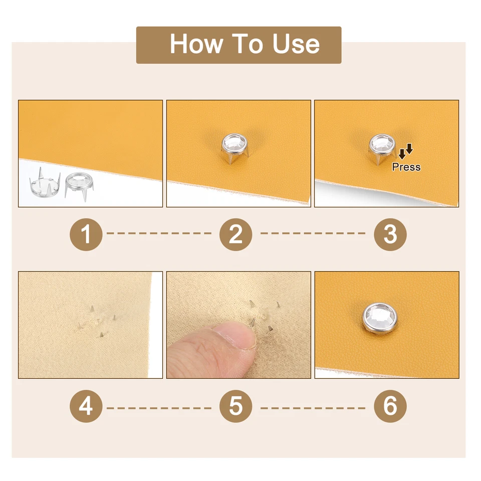 60 Pcs Rhinestone Studs, 6mm Round Rivets Claw Beads Nailhead, Red - Image 3 of 4