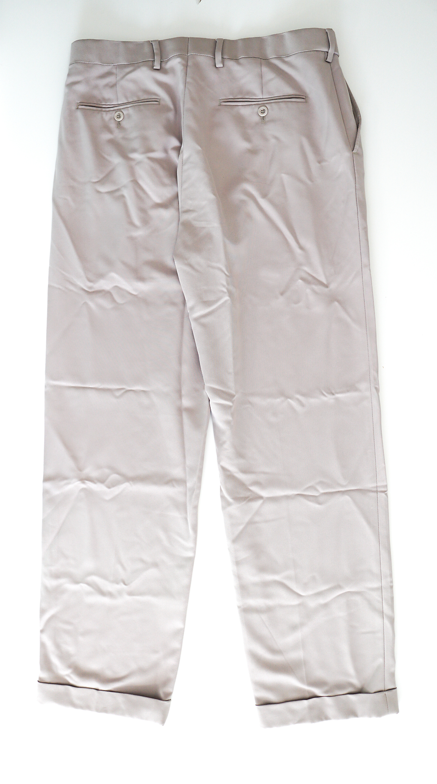 Saddlebred Mens Light Khaki Cuffed Pants Size 34x32 Gem