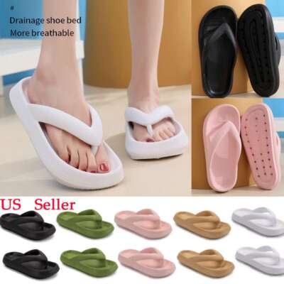 Soft Women Summer Thick Thong EVA Arch Support Slide Beach Outdoor Flops Sandals