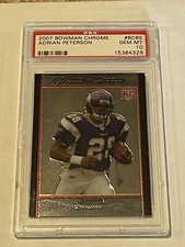 2007 Bowman Chrome Adrian Peterson ROOKIE RC #BC65 PSA 10 GEM MINT