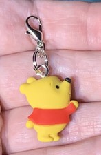 Winnie The Pooh Bear Charm Zipper Pull  Keychain Add On Clip 