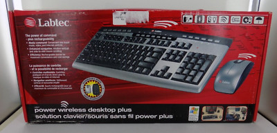 SEALED NOS Labtec Power Wireless Desktop Plus Mouse & Keyboard Set! FREE SHIP!