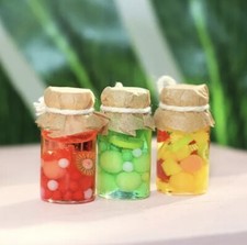 3PCS - 1:12 Scale Miniature Dollhouse Canned Fruit and Vegetables CUTE MINI FOOD