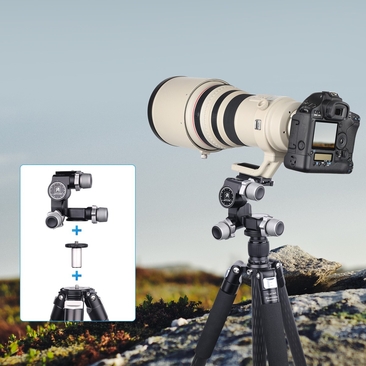Wildlife Photography Gimbal Head For Tripod Ball Head Wildlife