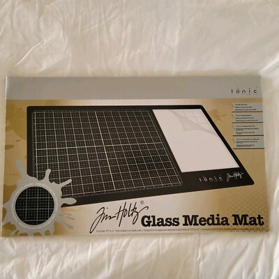 Tonic Studios Tim Holtz Glass Media Mat 23''X14''- W/ 7.5''×11'' Non-stick Mat 