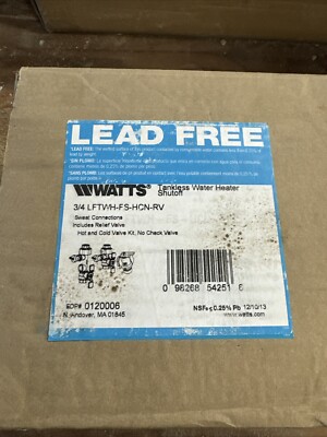 Watts LFTWH-FT-HCN-RV Tankless Water Heater Service Valve Kit (3/4