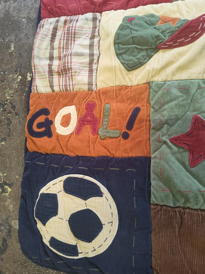 Edredón de cuna NoJo My Little MVP deportes béisbol fútbol niño 33" X 41" Foto 4 de 4