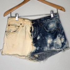 Free People Half Bleached Super Soft Denim Cut Off Shorts Size 27