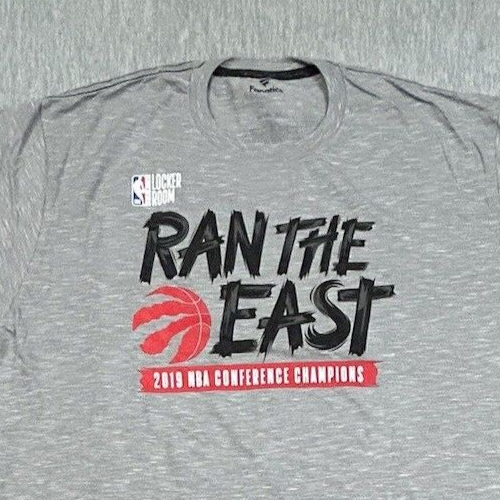 Toronto Raptors Locker Room Shirt Mens 3XL Gray 2019 Ran The East NBA Fanatics