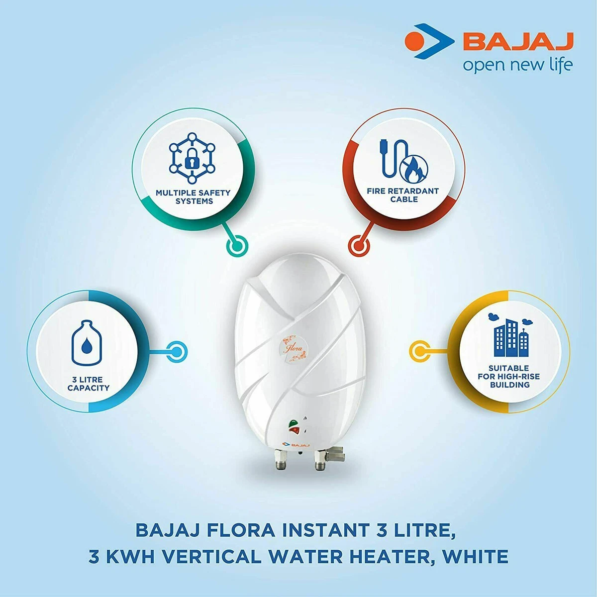 Bajaj Flora Instant Water Heater Elegant Body Shell Instant Water Heater (3  L) | eBay