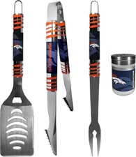 NFL Siskiyou Sports Fan Shop Denver Broncos 3 pc Tailgater BBQ Set Season Shaker
