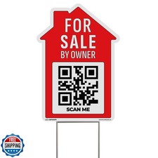12'' x 17'' for Sale by Owner Yard Sign 1-Pack - Double Side Print I Plasti...