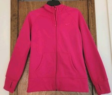 Nike Therma-Fit Women s Athletic Fleece Zip Front Hoodie Sweatshirt Pink Medium