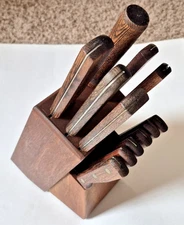 Old Homestead Vintage Knife Set with Steak Knives and Slant Counter Block 12 PCS