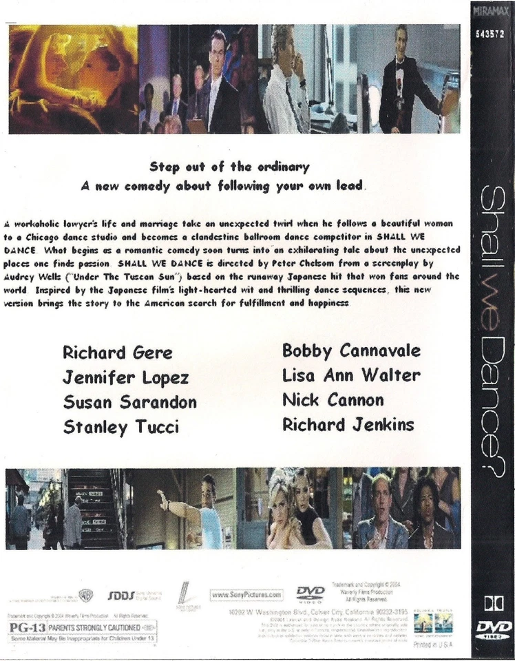 Shall We Dance? (DVD, 2004) - Richard Gere, Jennifer Lopez, Susan Sarandon. - Image 3 of 4