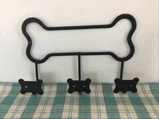 Iron Dog Bone shaped Leash Holder Hook Wall Mounted Coat Towel Key Hanger Black