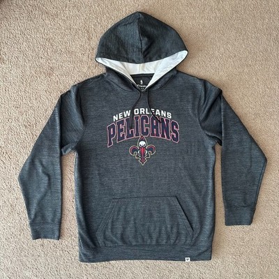 New Orleans Pelicans Sweatshirt Mens Large Fanatics Pullover Hoodie Grey Sports