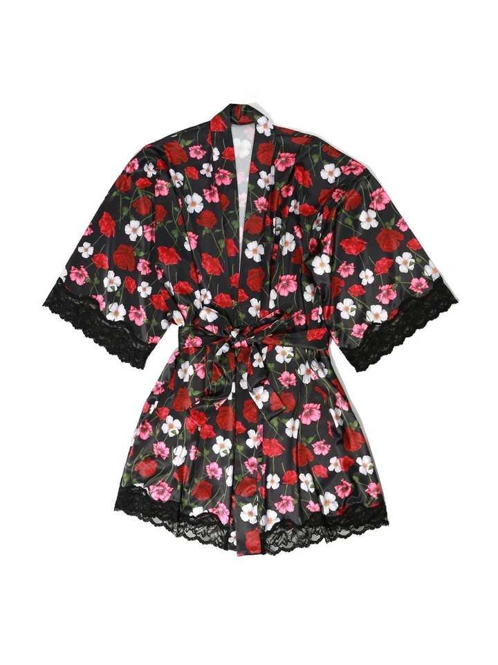NWT Hanky Panky Luxe Satin Kimono Robe 'Am I Dreaming' Size XS-S 1SR114 LT ED - Image 4 of 4