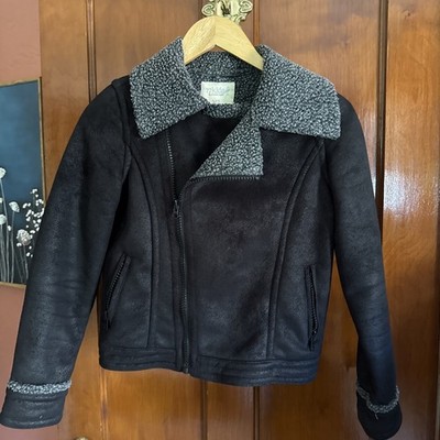 77kids XL Wool-lined Faux Leather Motorcycle Jacket