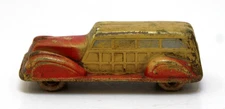 Sun Rubber 1937 Woody Station Wagon 3 3/4" Red/ Cream Original (white wheels)
